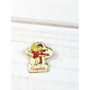 Vintage Campbells Soup Figure Skate Enamel Lapel Pin